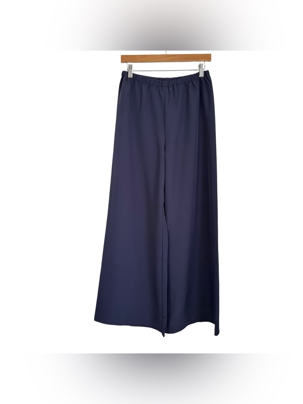 Pomander Place Womens Sienna Wide Leg Pants Sz Medium Blue Elastic Waist NEW